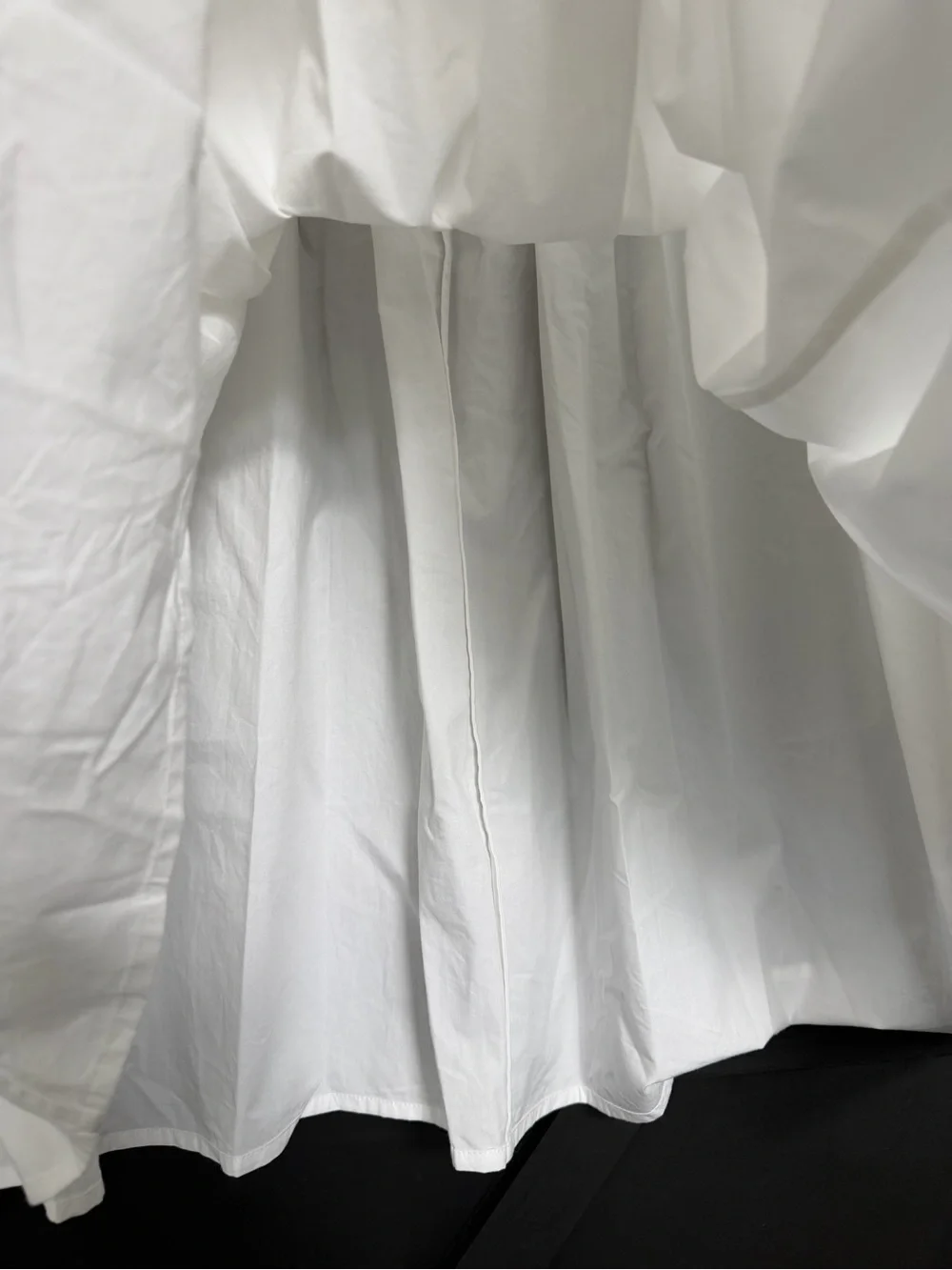 Julia Amory Cotton Poplin Midi Circle Skirt in Blanc White, Size Large - Picture 5 of 6